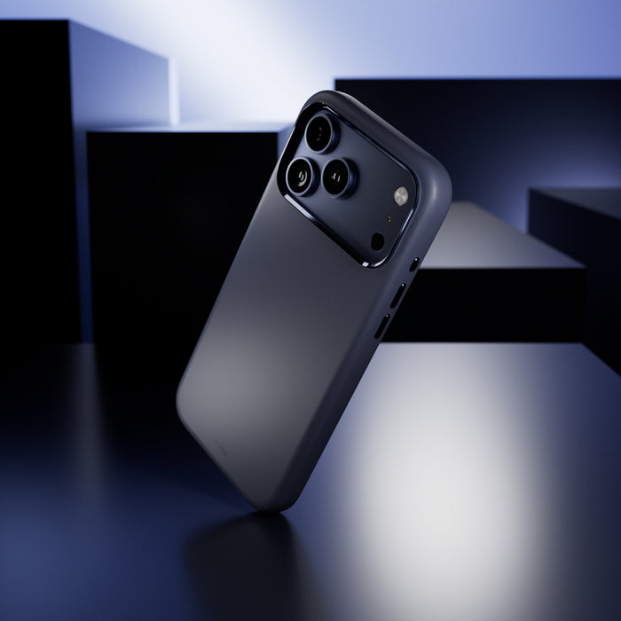 Puro Icon Mag Pro Liquid Silicone Case for iPhone 17 Pro, MagSafe Compatible, with Camera Protection and Aluminum Buttons - Dark Blue