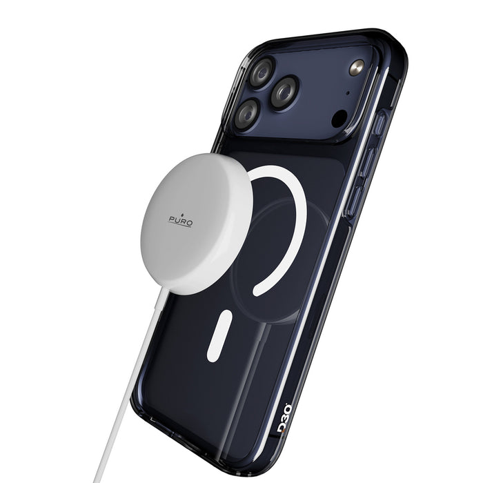 Puro Impact Clear D3O TPU+PC Case Compatible with MagSafe for iPhone 17 Pro - Transparent