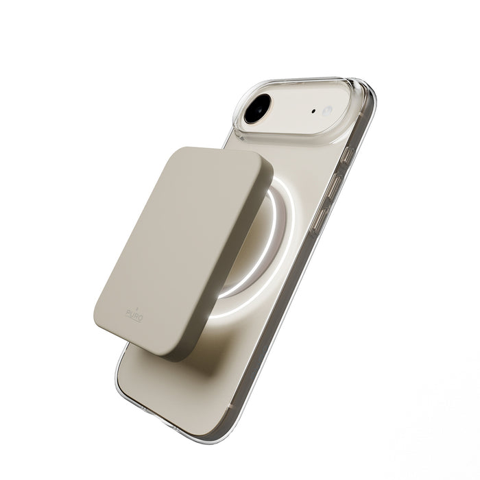 Puro Lite Mag TPU+PC Case Compatible with MagSafe for iPhone 17 Air - Transparent with Brown Ring