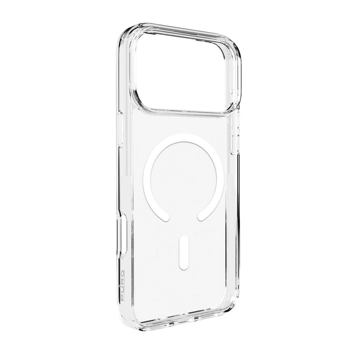 Puro Lite Mag TPU+PC Case Compatible with MagSafe for iPhone 17 Pro Max - Transparent with White Ring