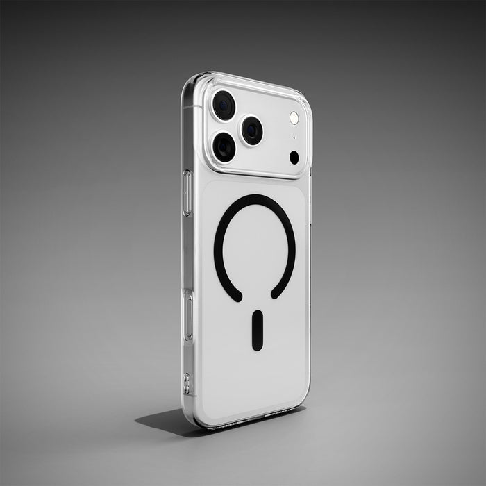 Puro Lite Mag TPU+PC Case Compatible with MagSafe for iPhone 17 Pro Max - Transparent with Black Ring