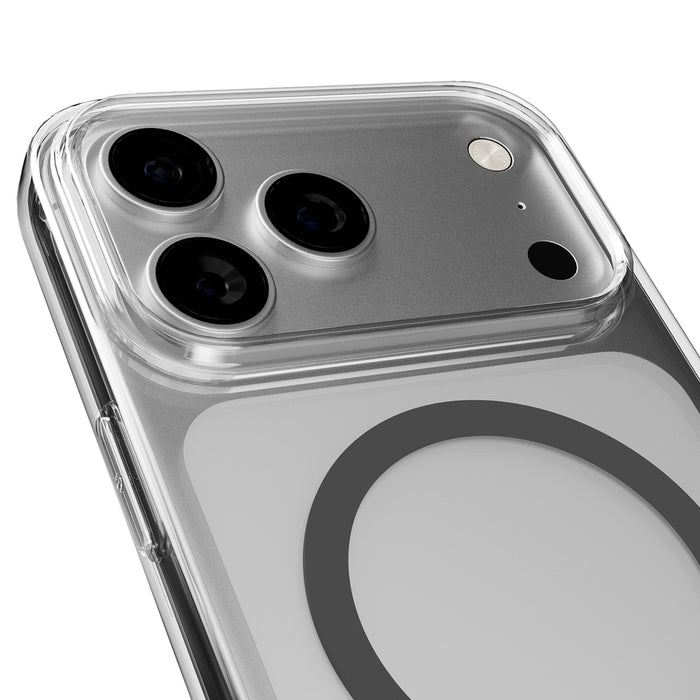 Puro Lite Mag TPU+PC Case Compatible with MagSafe for iPhone 17 Pro Max - Transparent with Gray Ring