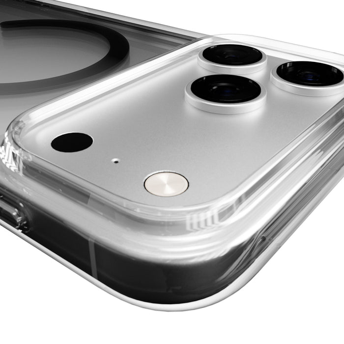 Puro Lite Mag TPU+PC Case Compatible with MagSafe for iPhone 17 Pro Max - Transparent with Gray Ring