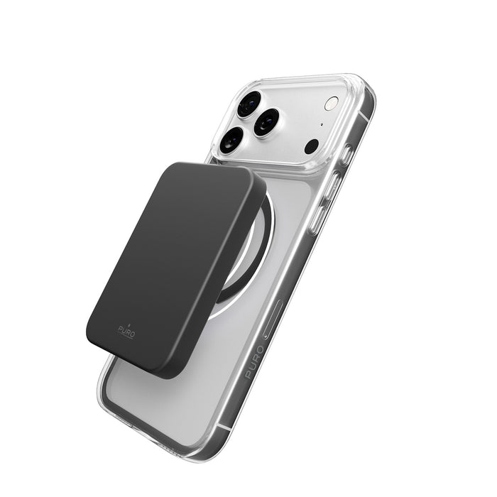 Puro Lite Mag TPU+PC Case Compatible with MagSafe for iPhone 17 Pro Max - Transparent with Gray Ring