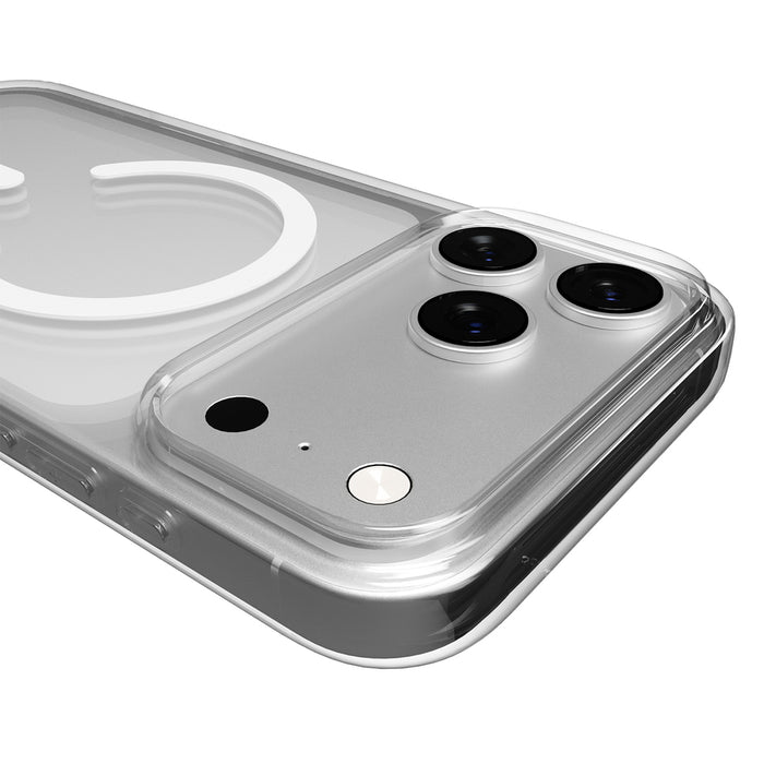 Puro Lite Mag TPU+PC Case Compatible with MagSafe for iPhone 17 Pro - Transparent with White Ring