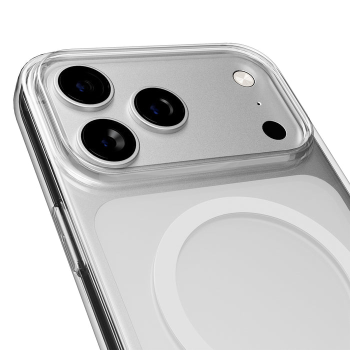 Puro Lite Mag TPU+PC Case Compatible with MagSafe for iPhone 17 Pro - Transparent with White Ring