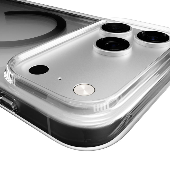 Puro Lite Mag TPU+PC Case Compatible with MagSafe for iPhone 17 Pro - Transparent with Black Ring