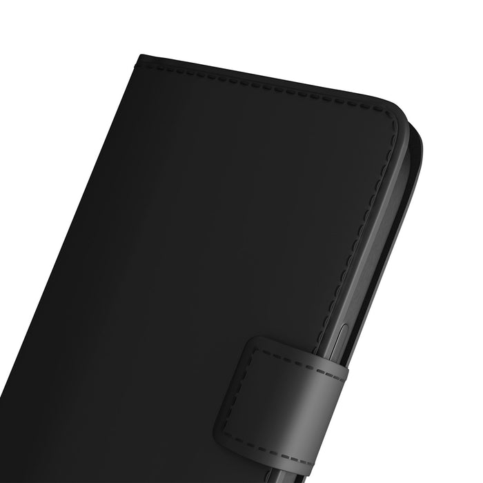 Puro Wallet Stand Case for iPhone 17 Pro Max Made of Eco-Leather, with a Flap, Wallet, and Stand Function - Black