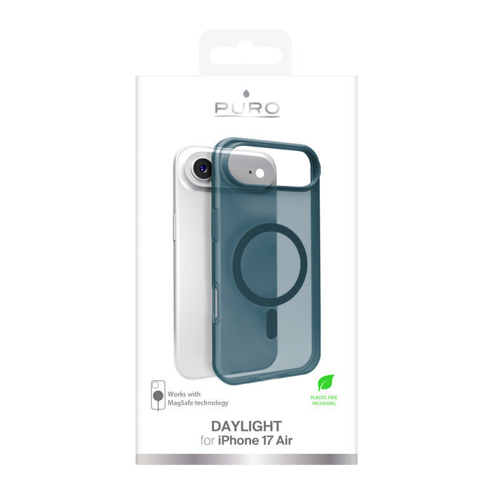 Puro Daylight Magsafe Compatible Silicone Case for iPhone 17 Air - Translucent Turquoise