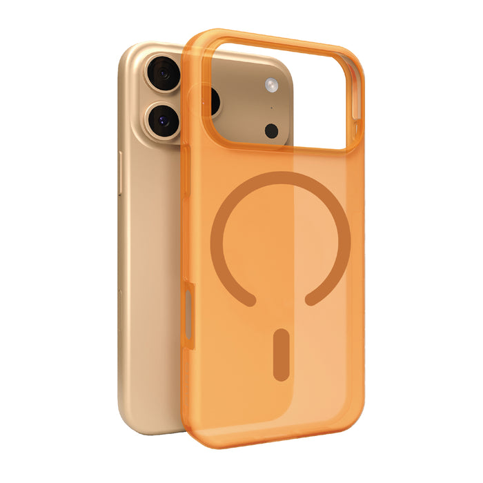 Puro Daylight Magsafe Compatible Silicone Case for iPhone 17 Pro Max - Translucent Orange