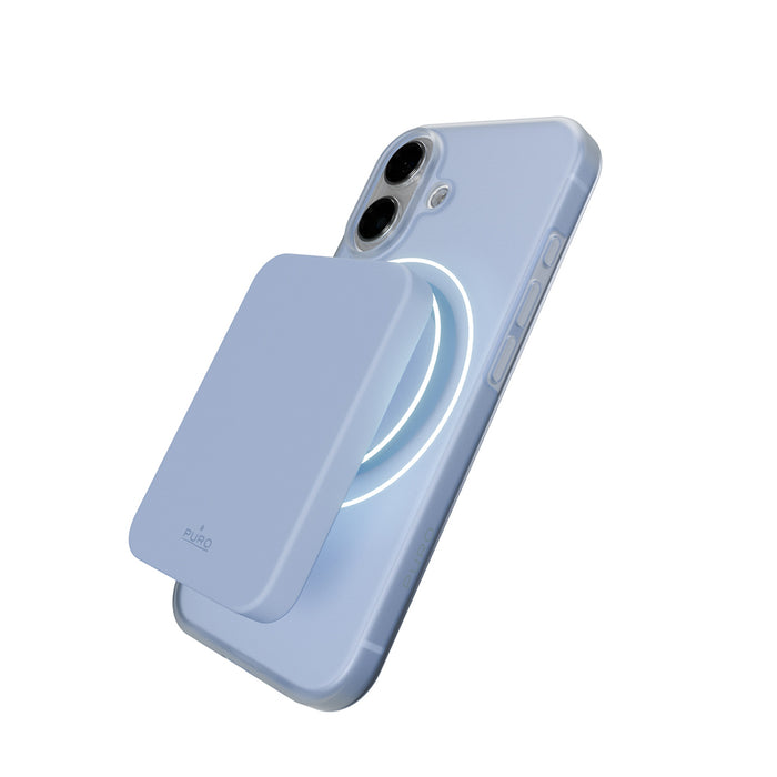 Puro Daylight Magsafe Compatible Silicone Case for iPhone 17 - Translucent Blue