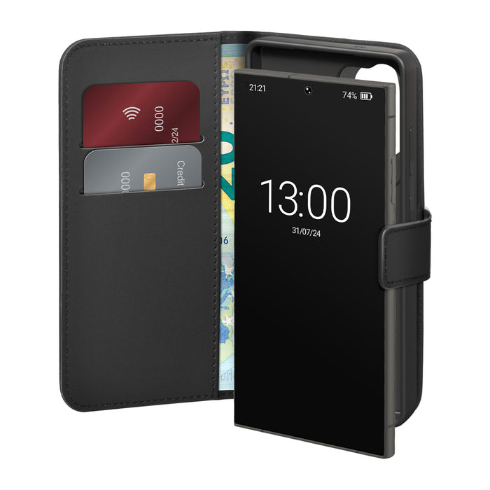 Puro Eco-Leather Case for Samsung Galaxy S26 Ultra with Wallet - Black