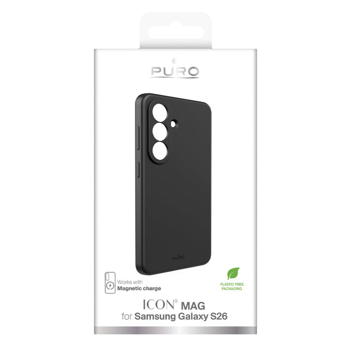 Puro ICON MAG ns Samsung Galaxy S26 Silicone Case Compatible with MagSafe - Black