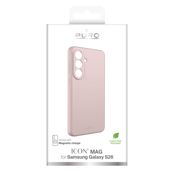 Puro ICON MAG ns Samsung Galaxy S26 Silicone Case Compatible with MagSafe - Pink