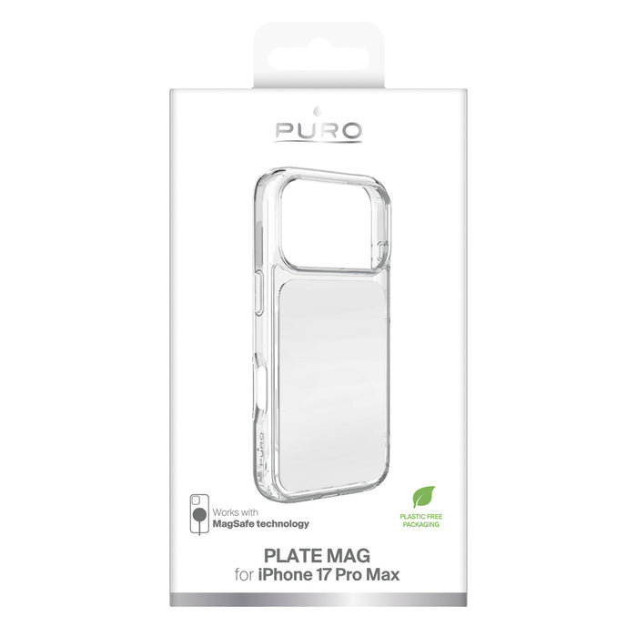 Puro Plate Mag Case for iPhone 17 Pro Max Compatible with MagSafe - White
