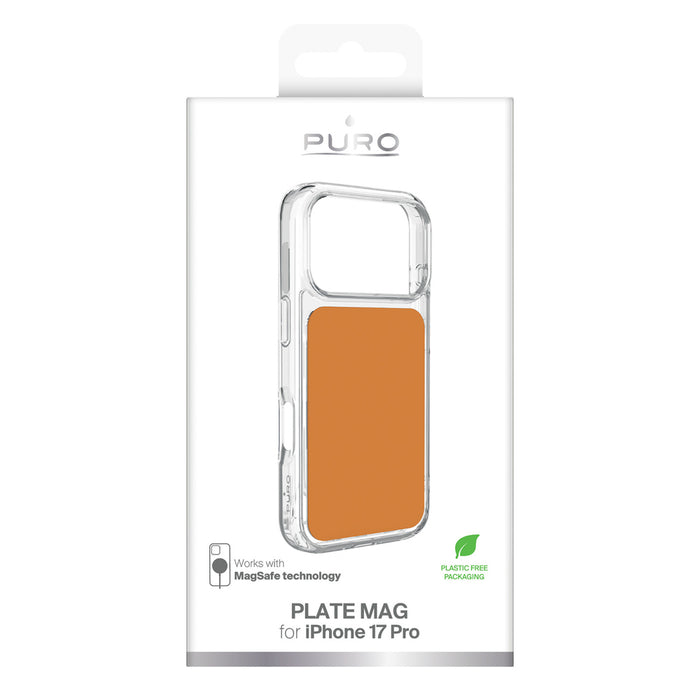 Puro Plate Mag Case for iPhone 17 Pro Compatible with MagSafe - Orange