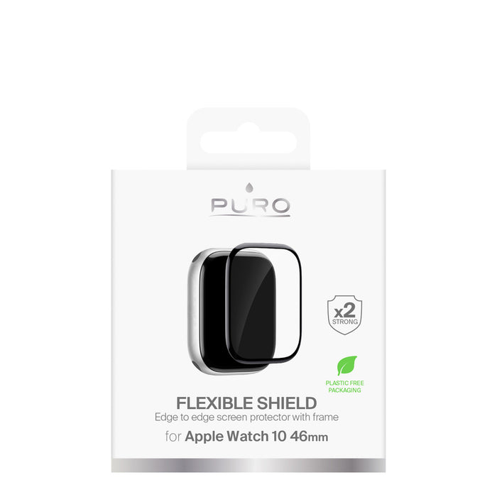 Puro Flexible Shield Protective Film with Applicator for Apple Watch 10/11 46mm - Black