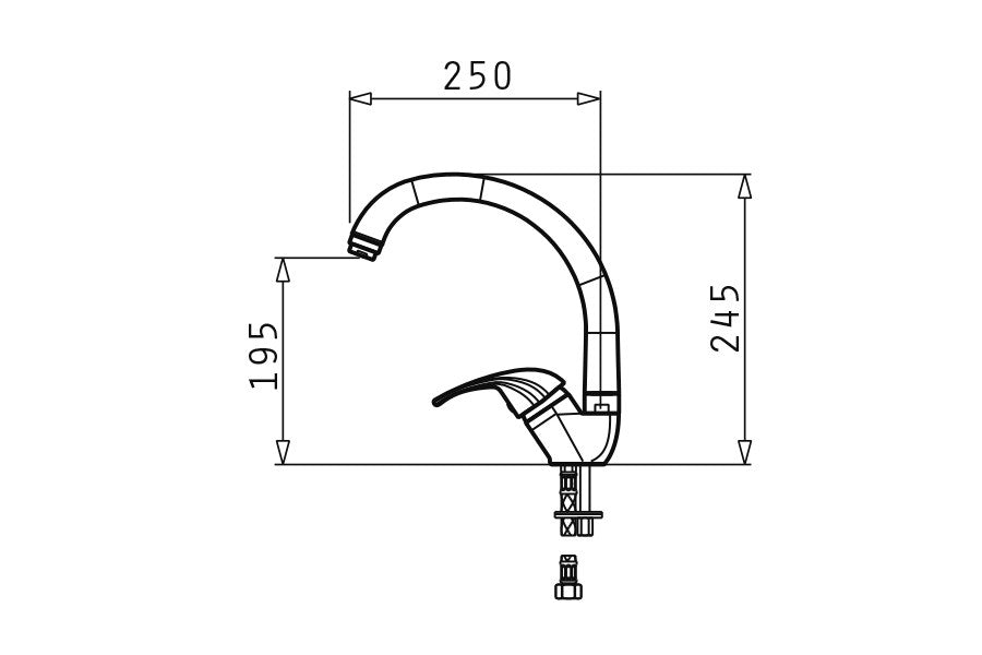 PYRAMIS OSSIA granite faucet polar white