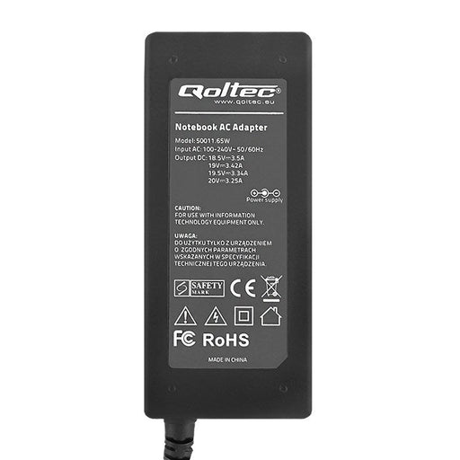 Qoltec 50011 power adapter/inverter Indoor 65 W Black - Power supplies for laptopsZDL-NOT<<<Power supplies