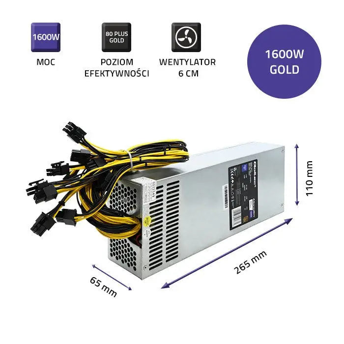 Qoltec 50177 PCI-E power supply Smart 1600W | 80 Plus Gold - Data mining - Cases power supplyZDL-OBU<<<Power supplies