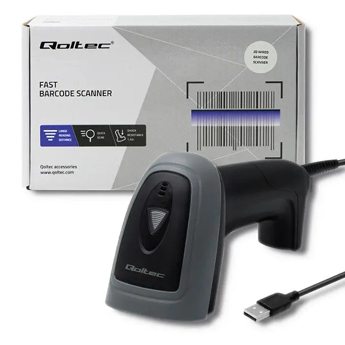 Qoltec 50863 Wired QR & BARCODE Scanner | USB - Bar code readersURS-CZK<<<Shop equipmentURS<<<ActionPL