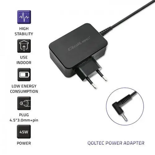 Qoltec 51033 power adapter/inverter Indoor 45 W Black - Power supplies for laptopsZDL-NOT<<<Power supplies