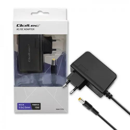 Qoltec 51034 power adapter/inverter Indoor 19 W Black - Power supplies and CCTVZCC-ZAS<<<Power supplyZCC<<<ActionPL