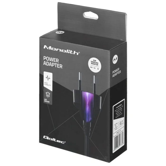 Qoltec 51773 Power adapter for Samsung monitor 42W | 3A | 14V | 6.5 * 4.4 + power cable - Other devices power