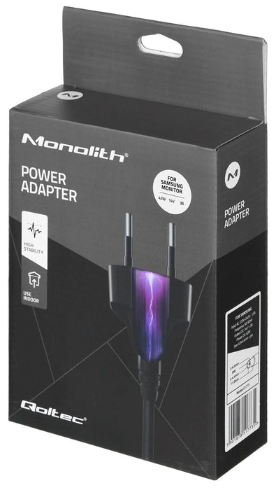 Qoltec 51773 Power adapter for Samsung monitor 42W | 3A | 14V | 6.5 * 4.4 + power cable