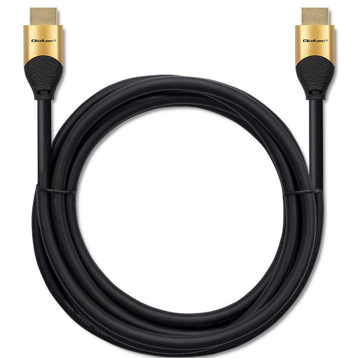 Qoltec 50356 HDMI cable 3 m HDMI Type A (Standard) 3 x HDMI Type A (Standard) Black, Gold