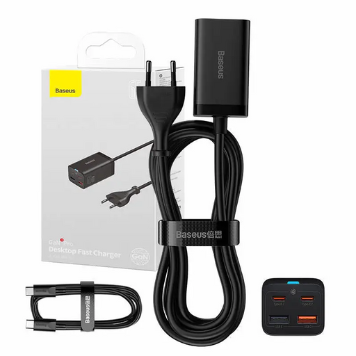 Quick Charger Baseus GaN3 Pro 2x USB-C 2x USB 65W (black) - mains chargers<<<Chargers<<<GSM