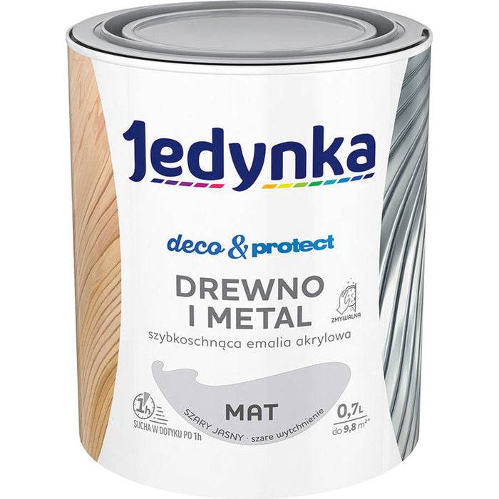 QUICK DRY ACRYLIC ENAMEL LACQUER LIGHT GRAY MATTE 700 ML JEDYNKA - Алкидни и водоразтворими<<<Бои за метал и