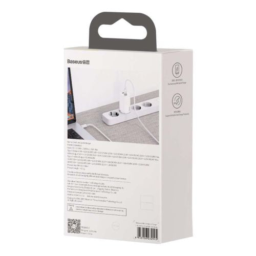 Quick Travel Charger Baseus GaN2 Lite USB + C 65W EU (white) - Travel Charger<<<Accessories<<<Основна<<<DunaXML&&&Cell
