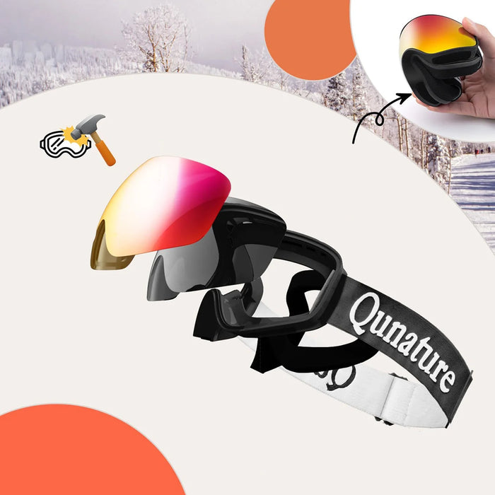 Qunature Black Ski Goggles Kids (Size M/L) - Black - Sport products<<<HurtelXML