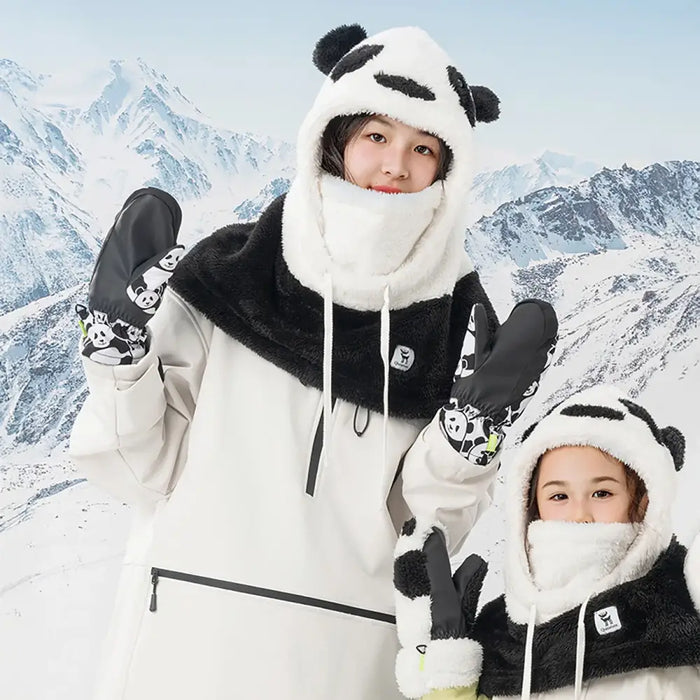 Qunature Panda Heat Transfer Ski Gloves Kids Size S - Black/White - Sport products<<<HurtelXML