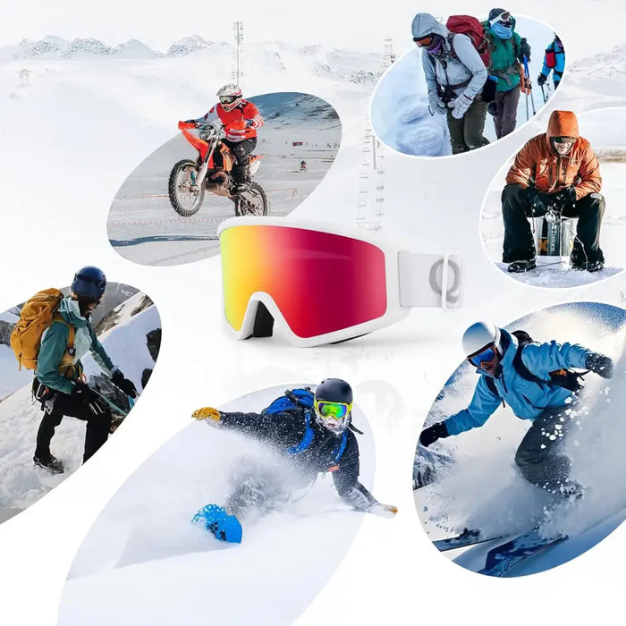 Qunature White Ski Goggles for Adults - White - Sport products<<<HurtelXML