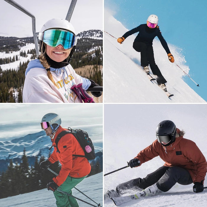 Qunature White Frameless Ski Goggles - White