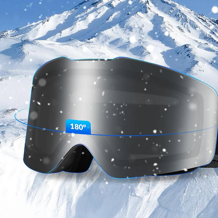 Qunature Black Frameless Ski Goggles - Black