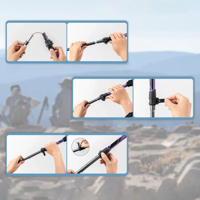 Qunature Nordic Walking Trekking Pole Aluminum 110 - 130 cm 1 pc. - Purple