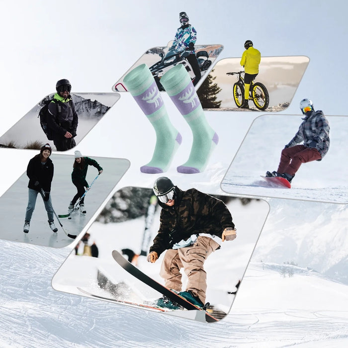 Qunature 037202 ski socks size 43-48 (L/XL) - purple-green