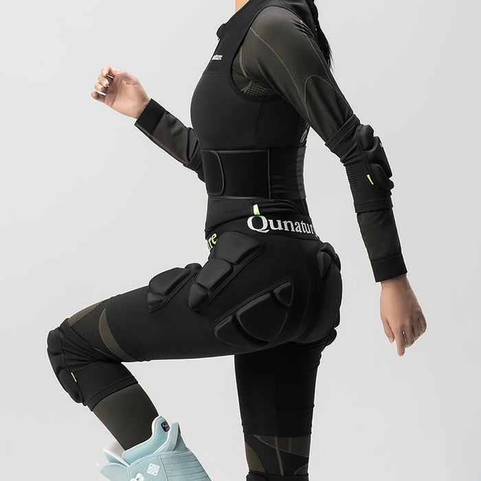 Qunature Ski Hip Protectors - Advanced L Skis, Snowboard, Skates - Black
