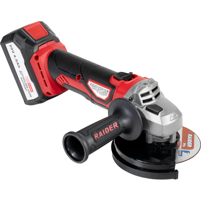 BATTERY ANGLE GRINDER RAIDER PRO RDP-SPAG20 20 V, 125 mm, 4.00 Ah, NUMBER OF BATTERIES 1