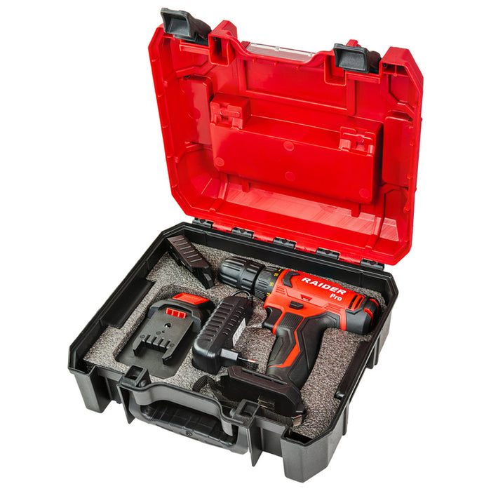 BATTERY DRILL RAIDER PRO RDP-SPCD20 20 V, 44.00 nm, NUMBER OF BATTERIES 1, 2.00 Ah, SUITCASE