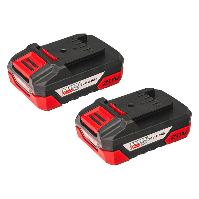 BATTERY SET RAIDER PRO RDP-PCD20&PBIW20 20 V, NUMBER OF BATTERIES 2, 2.00 Ah, CASE