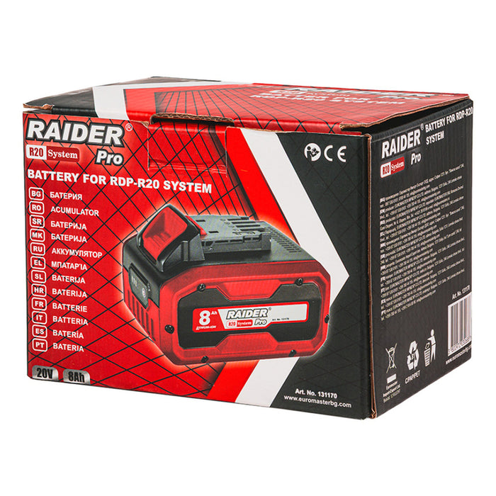 BATTERY 20 V 8 AH RAIDER PRO R20 SYSTEM