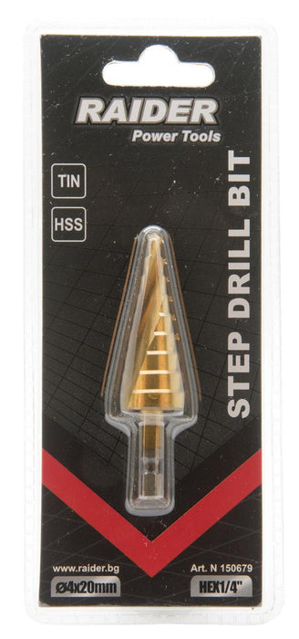 STEP DRILL HEX 1/4'' ?4-20 MM