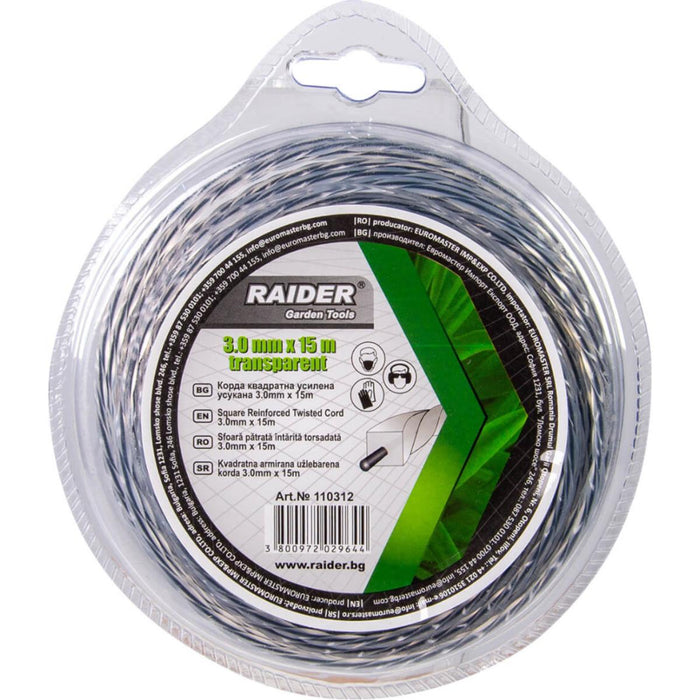 SQUARE CORD REINFORCED 3MM 15M RAIDER