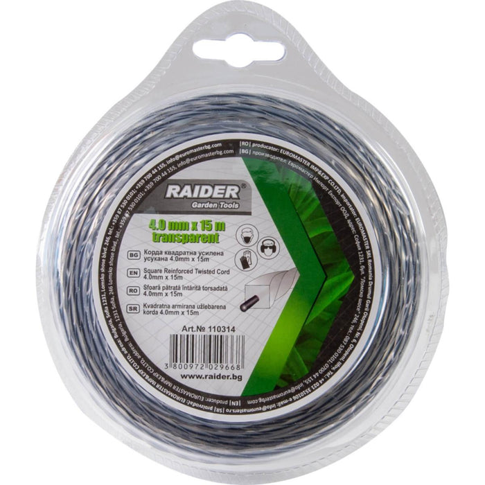 SQUARE CORD REINFORCED 4MM 15M RAIDER