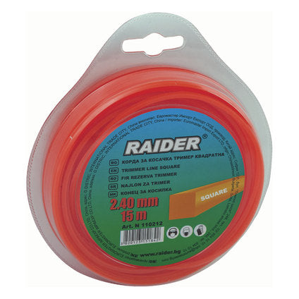 CORD FOR TRIMMER PROFILE SQUARE RAIDER 2.4 MM 15 M