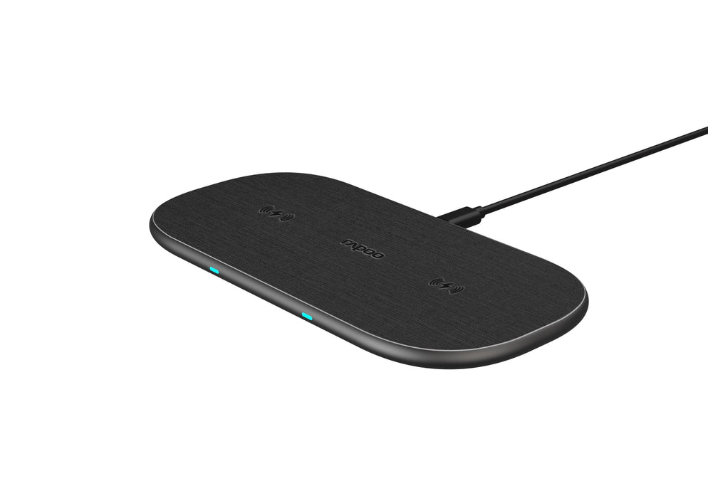 Wireless charger RAPOO XC260, Qi, Dual, 7.5W/10W, Black